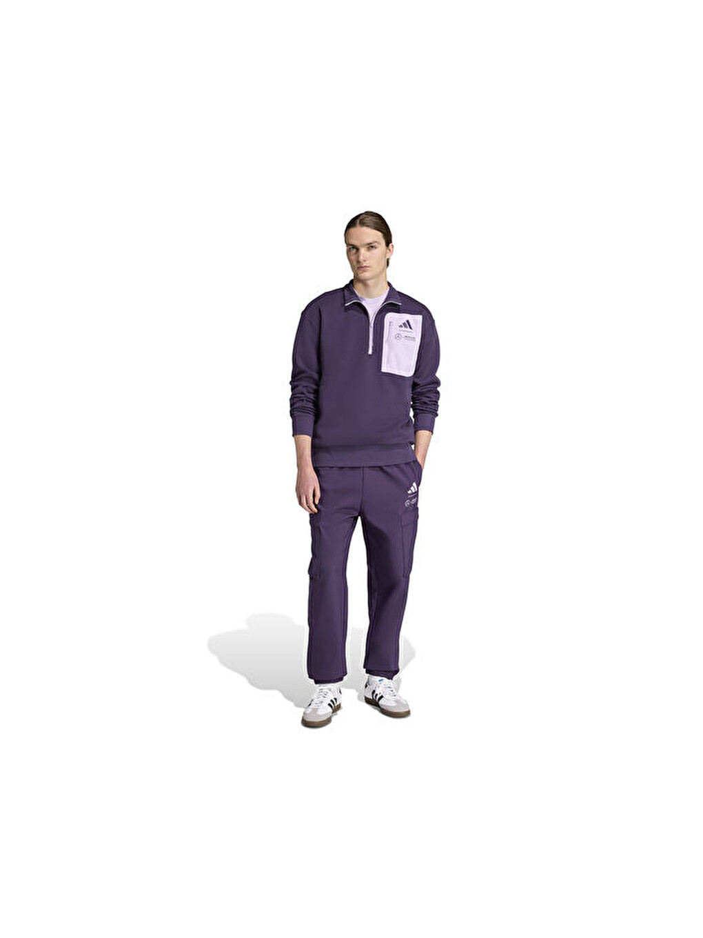 Mer Pw Flctop M Erkek Günlük Sweatshirt Jx8815 Mor-3