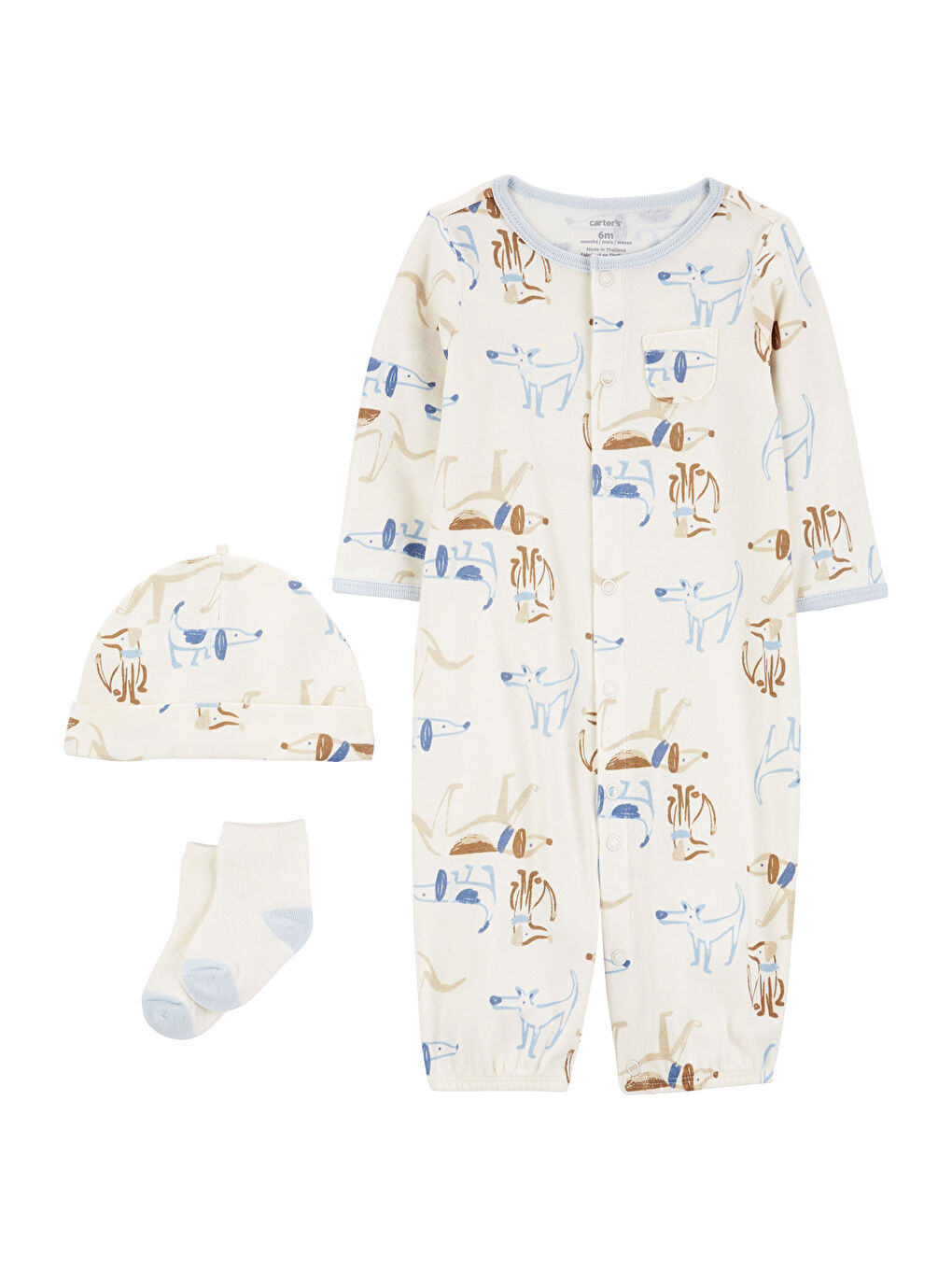 Carter's Beyaz Erkek Bebek Tulum Set 3'lü Takım