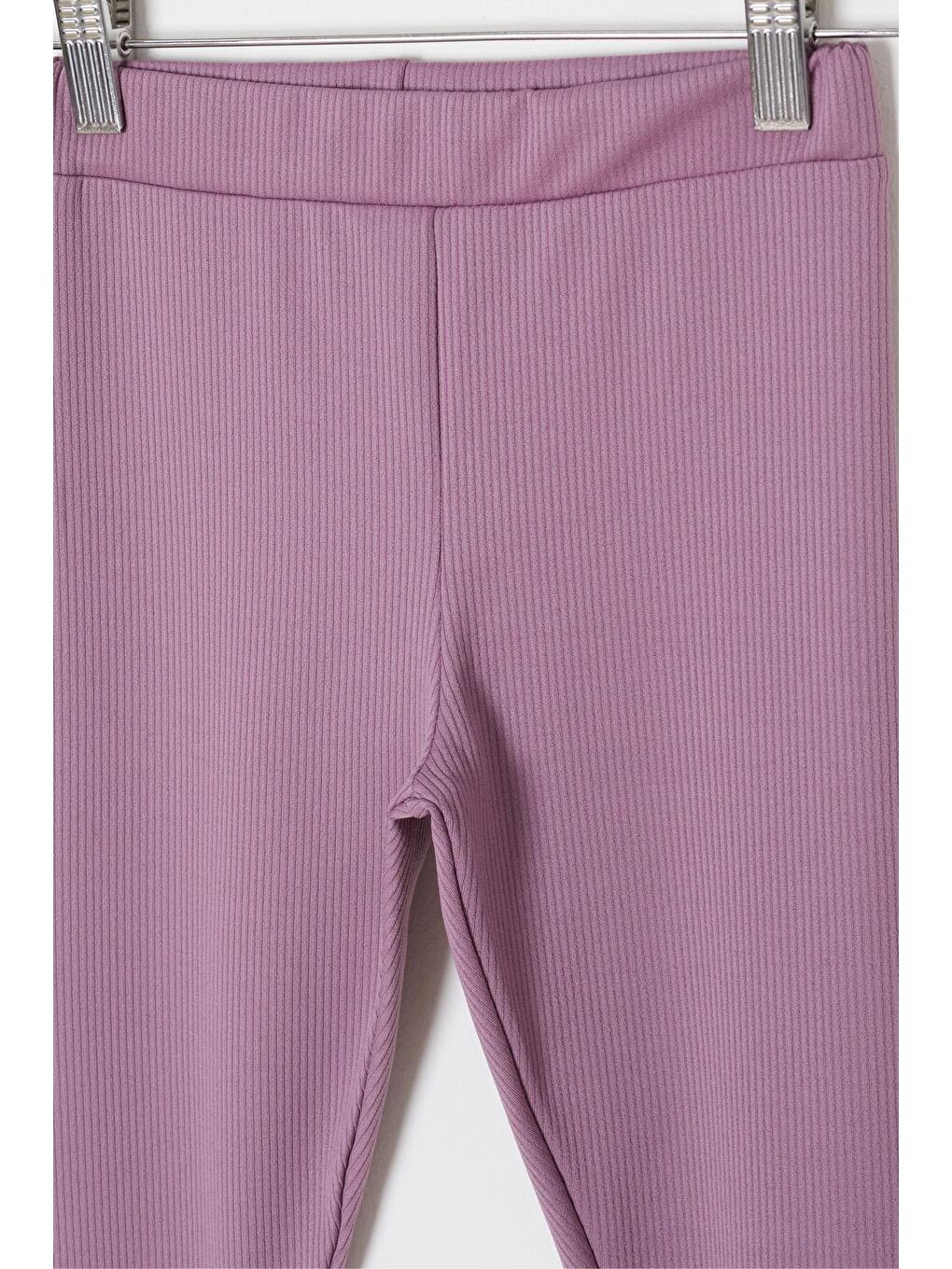 Mor Fiyonklu Tavşan Nakışlı Fitilli Kız Çocuk Yırtmaçlı Tayt 18148-1