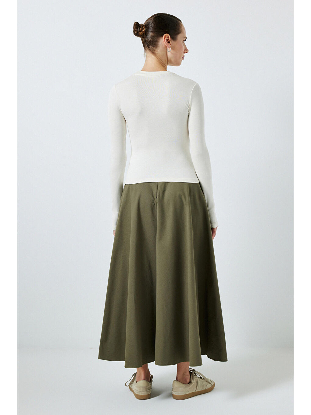 Ekru Basıc Uzun Kollu Body-3