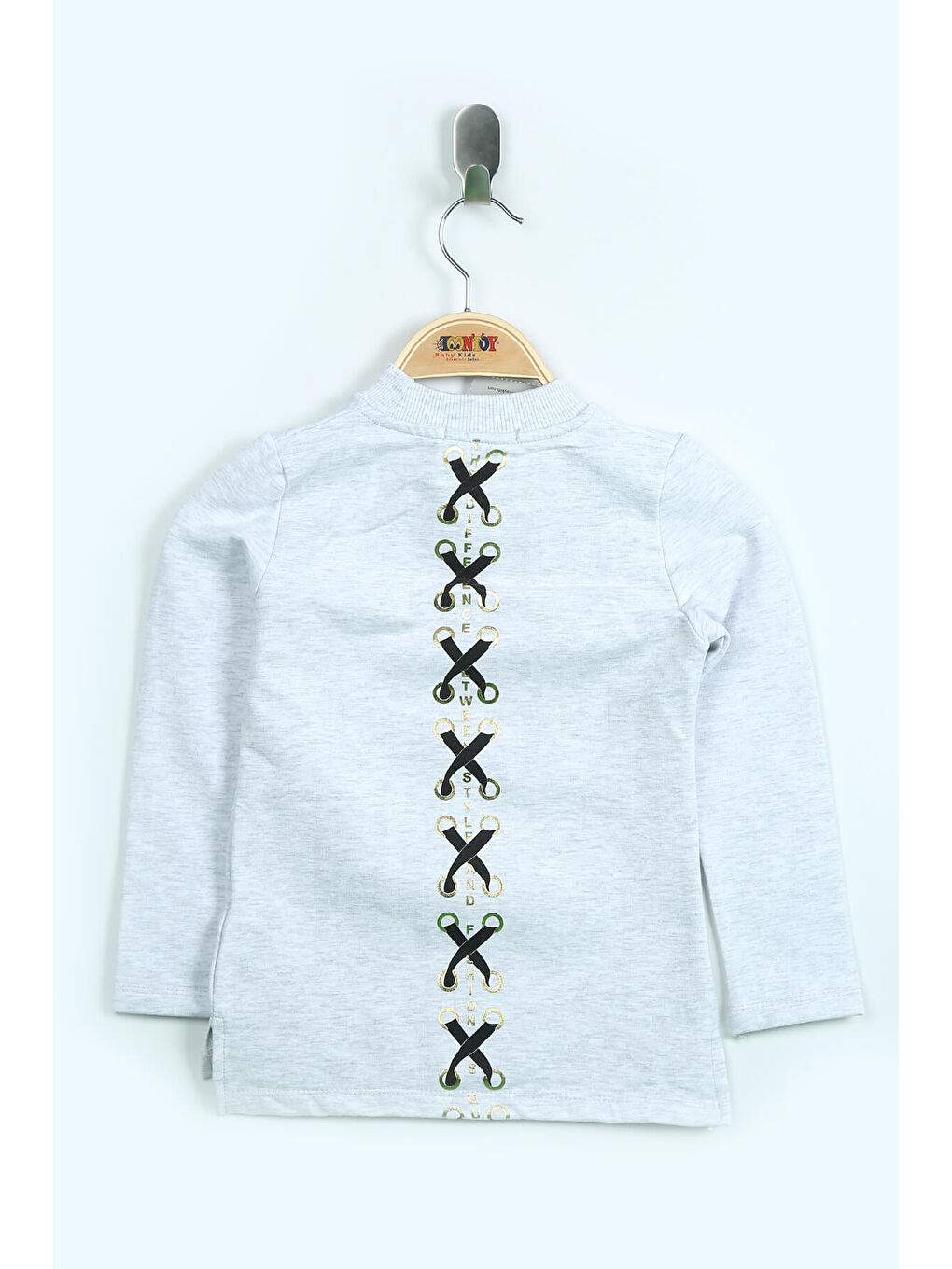 Toontoykids Gri Melanj Kız Çocuk Sweatshirt Fixed Varak Baskılı - 1