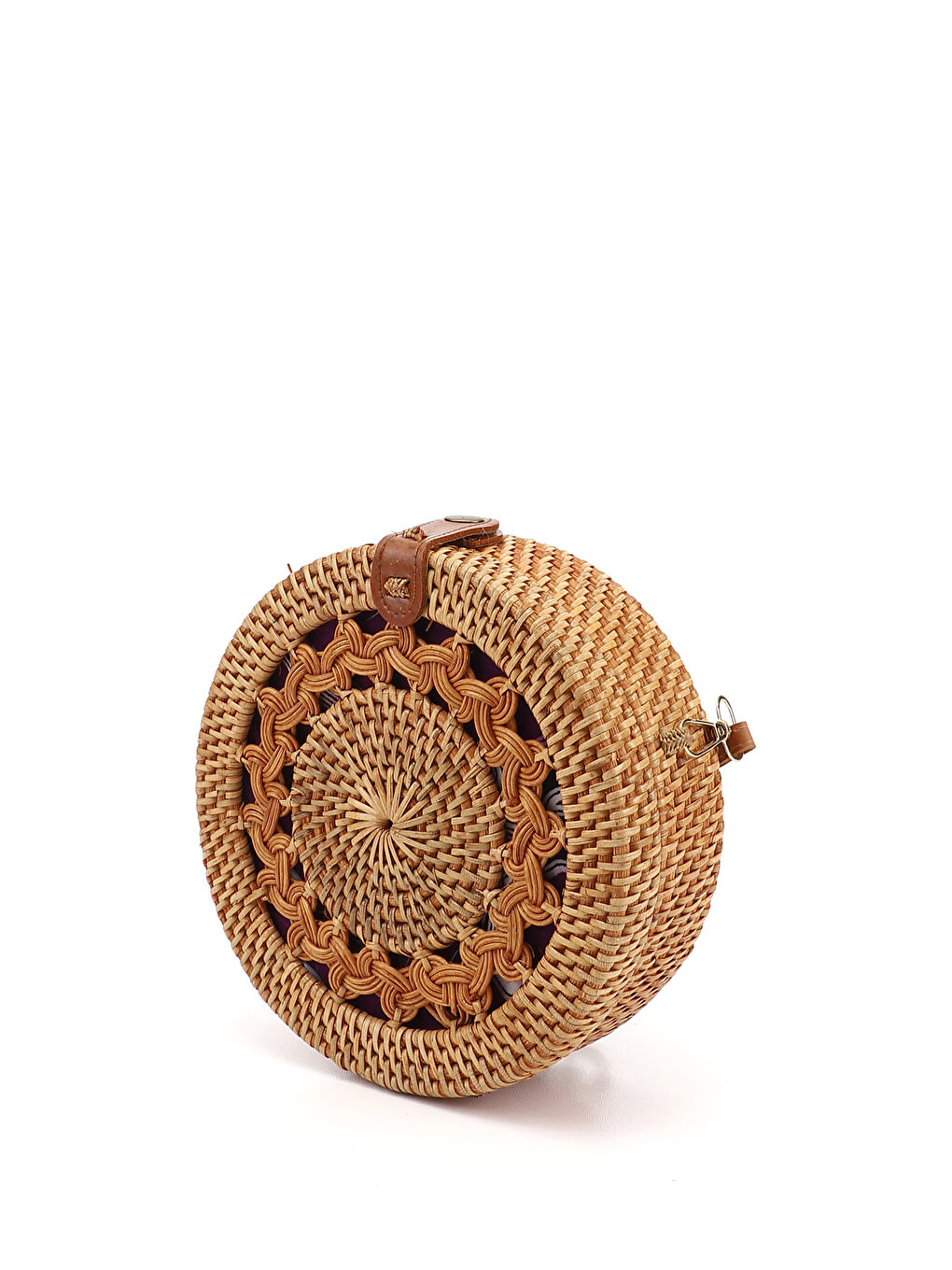 Kahverengi Kadın TABA-BEJ Hasır Örgülü Uzun Askılı Omuz Çantası-2