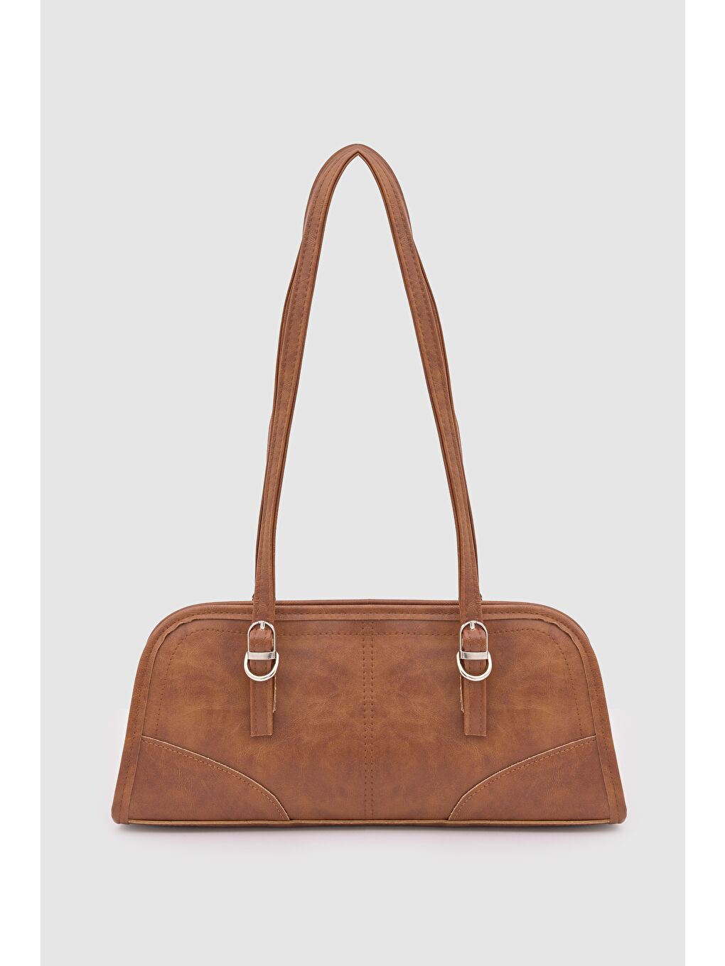 Kahverengi Vanity Baget Çanta Taba