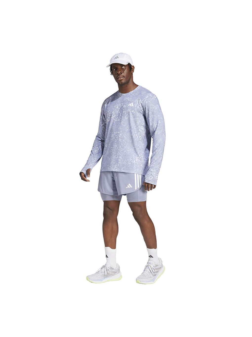 Own The Run 3 Stripes 2 In 1 Erkek Gri Şort-4