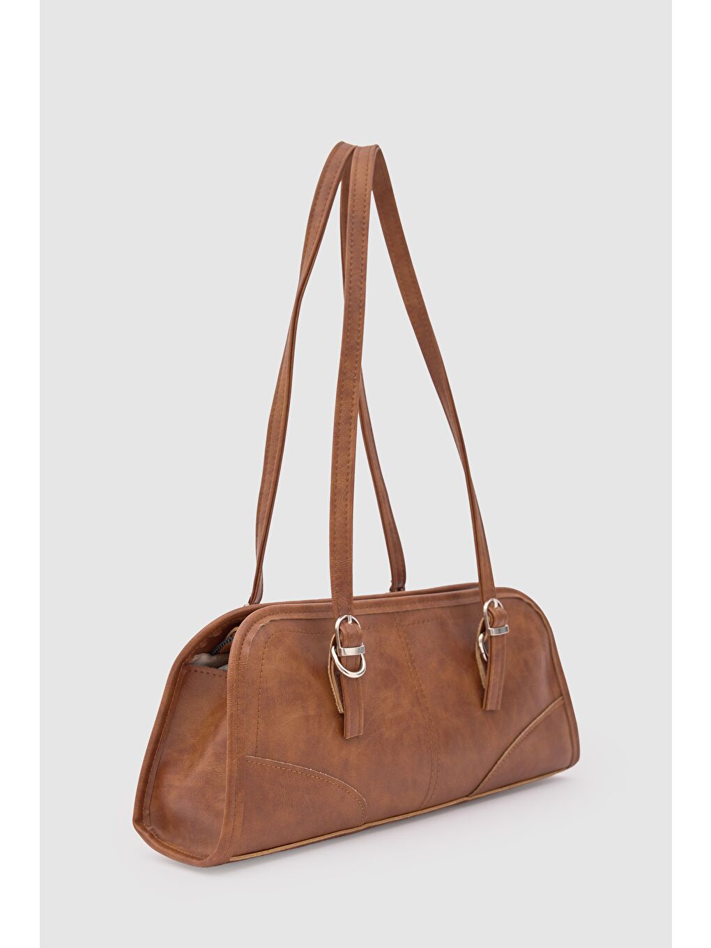 Kahverengi Vanity Baget Çanta Taba-1