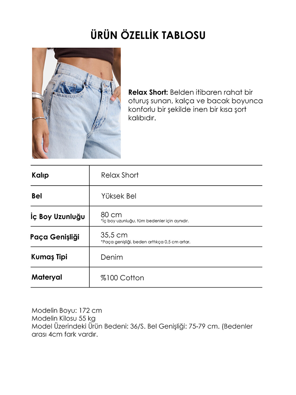 Mavi Kadın Ice 4s6-3 Midi Boy %100 Pamuk Relax Fit Denim Şort-2
