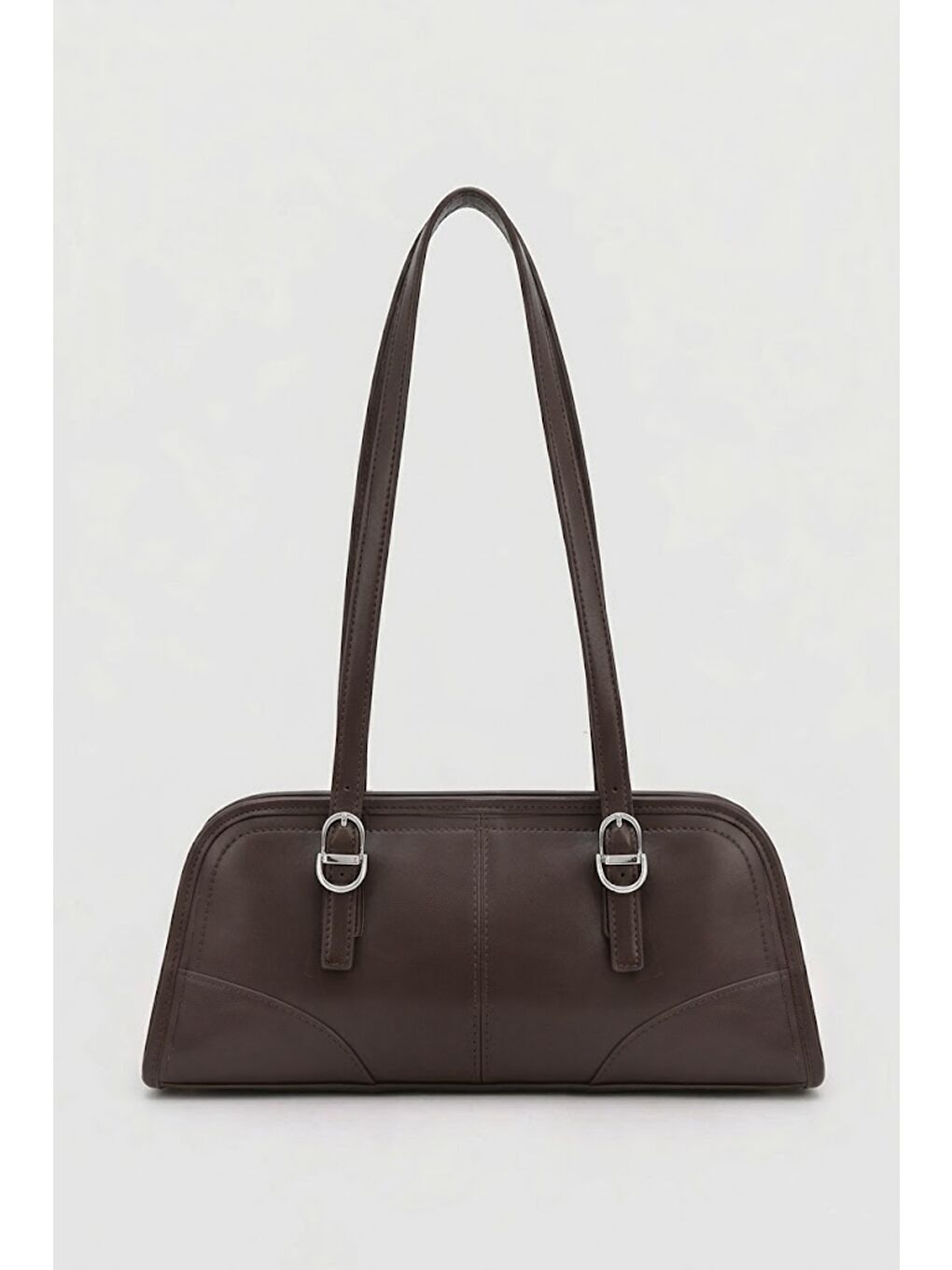 Kahverengi Vanity Baget Çanta Acı Kahve