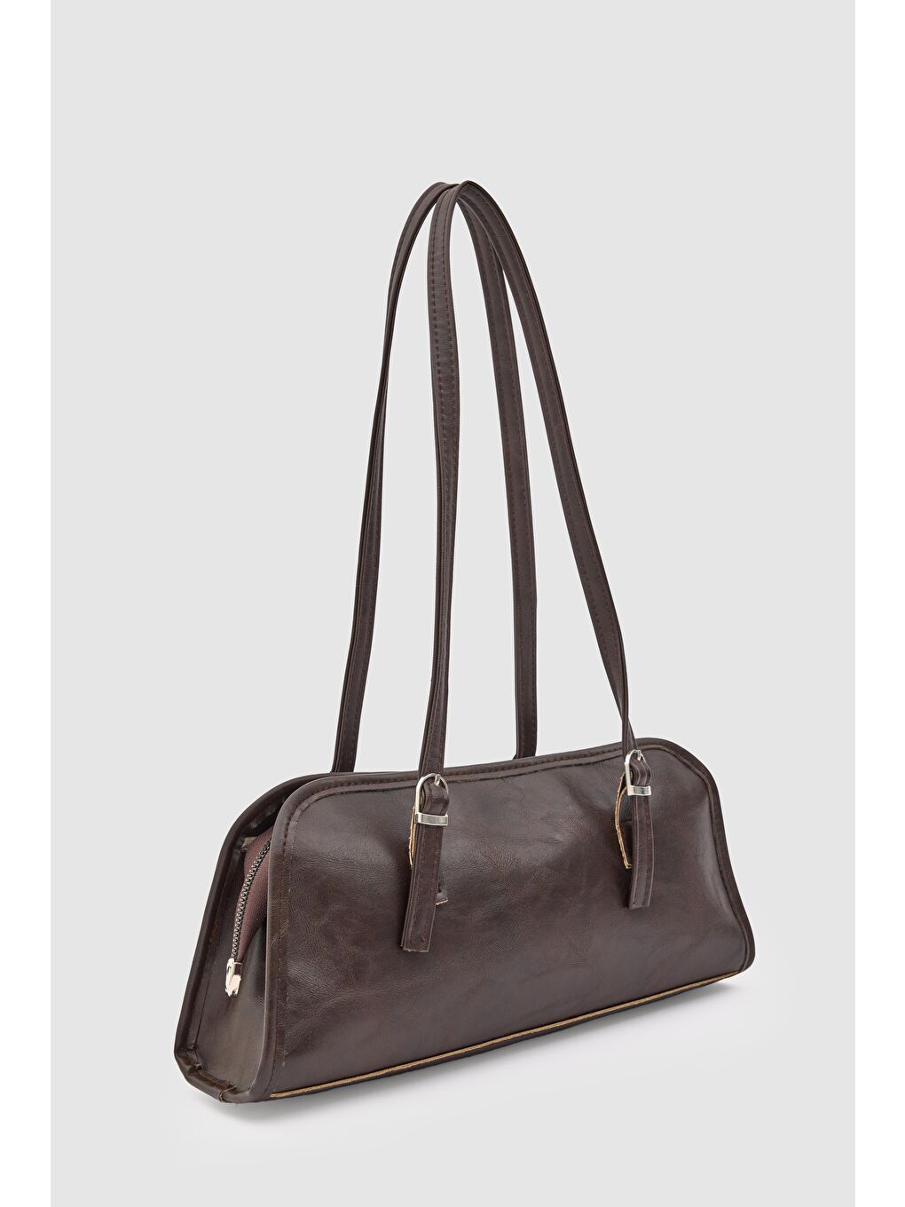 Kahverengi Vanity Baget Çanta Acı Kahve-1
