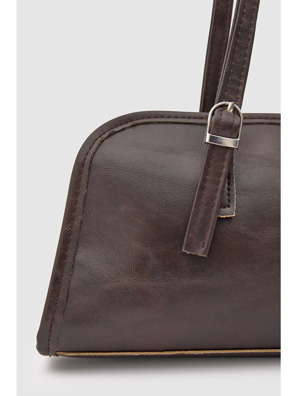 Kahverengi Vanity Baget Çanta Acı Kahve-2