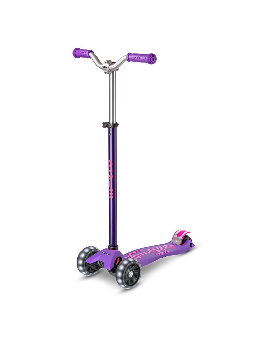 Maxi Deluxe Pro LED 3 Tekerli Işıklı Çocuk Scooter Purple Pink