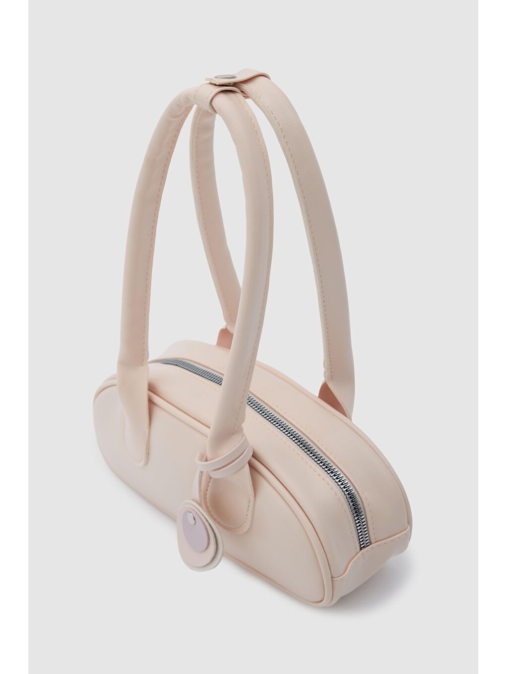 Lisse Charmlı Oval Baget Çanta Pudra Pembe-4