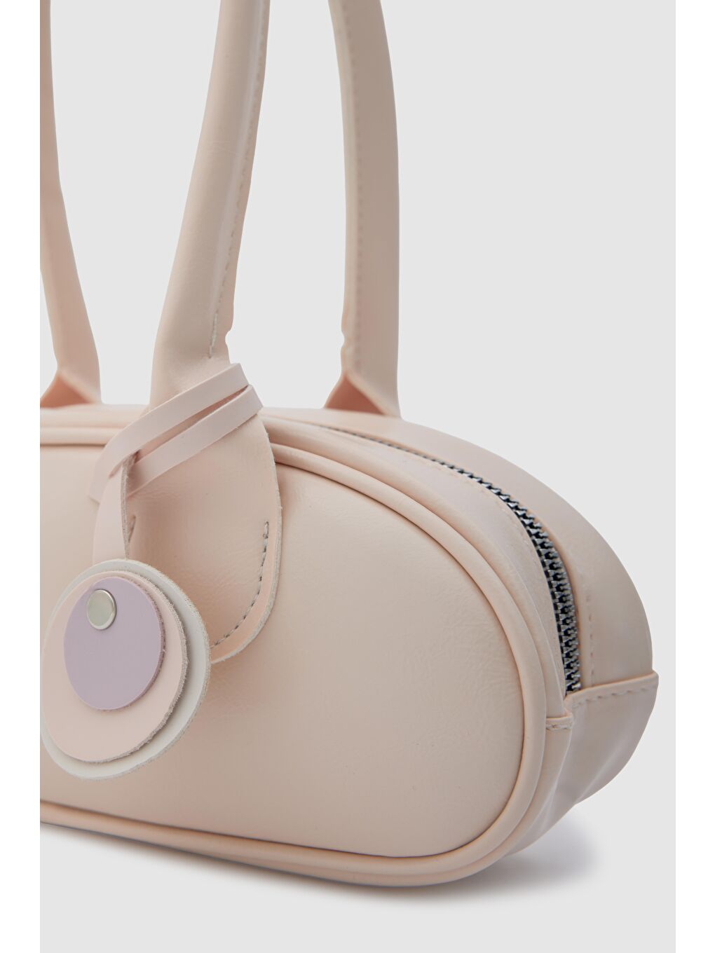 Lisse Charmlı Oval Baget Çanta Pudra Pembe-6