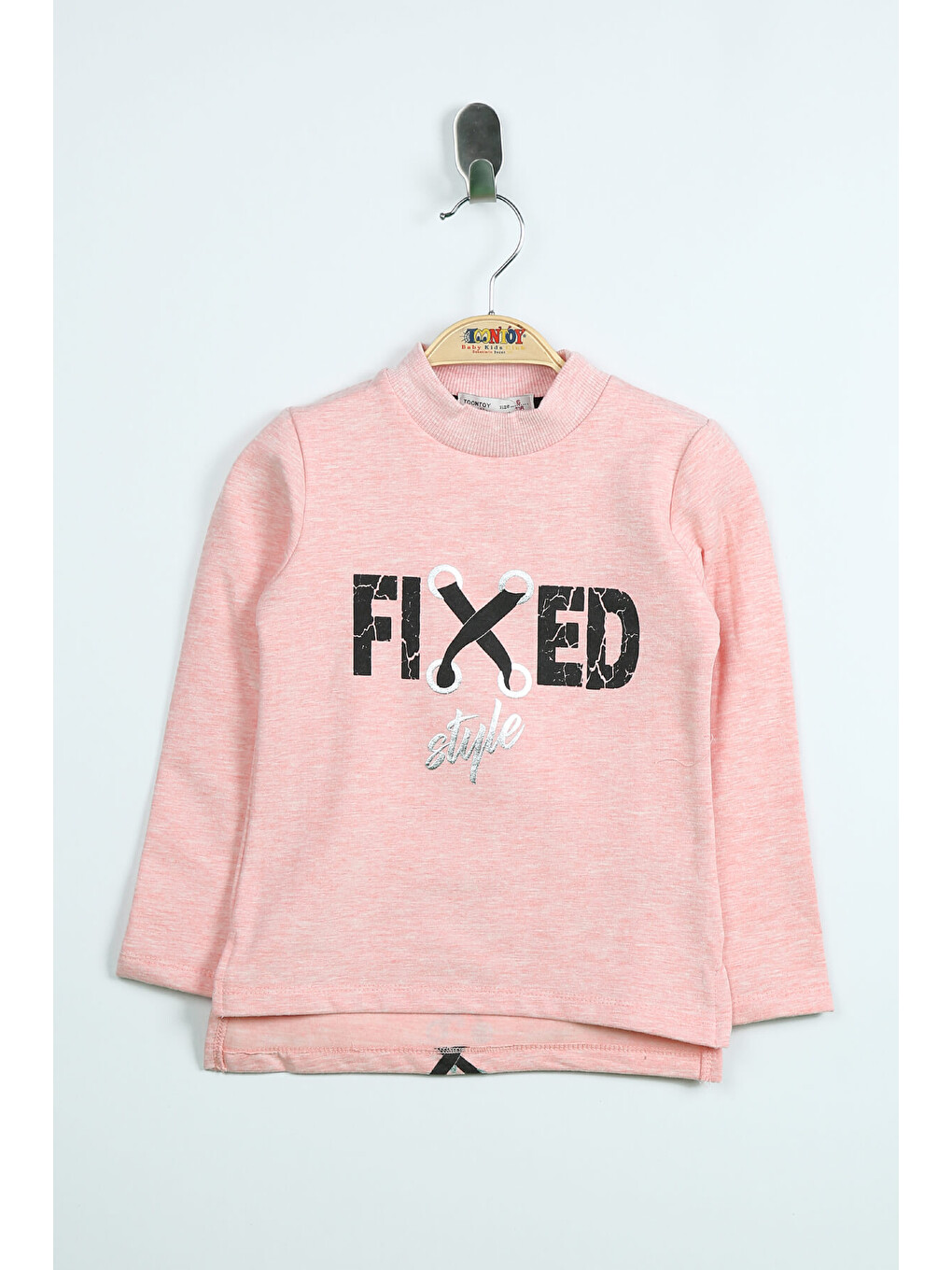 Pembe Kız Çocuk Sweatshirt Fixed Varak Baskılı