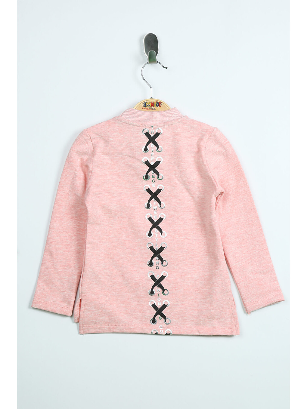 Pembe Kız Çocuk Sweatshirt Fixed Varak Baskılı-1