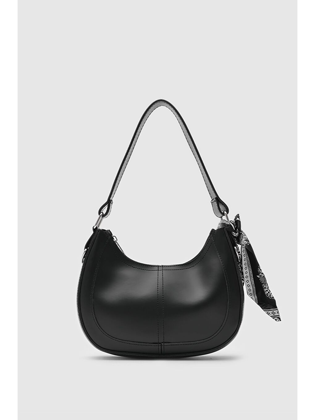 Caldera Fular Detaylı Baget Çanta Siyah