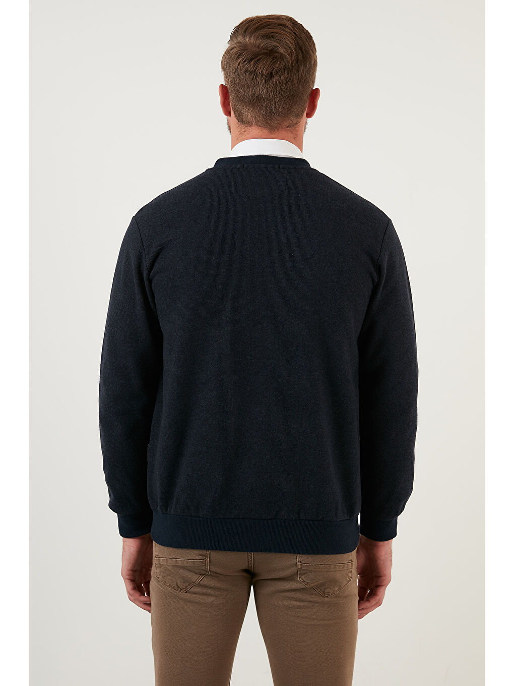 Lacivert Pamuklu Regular Fit Düğmeli V Yaka Hırka 4562053W4-4