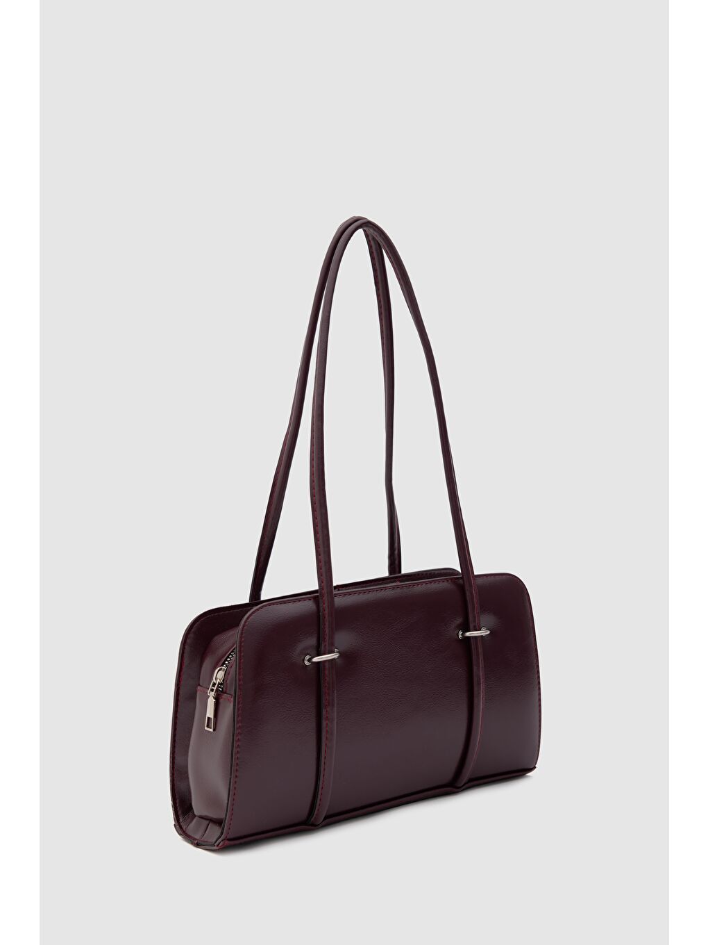 Hansal Metal Detaylı Baget Çanta Mürdüm-2