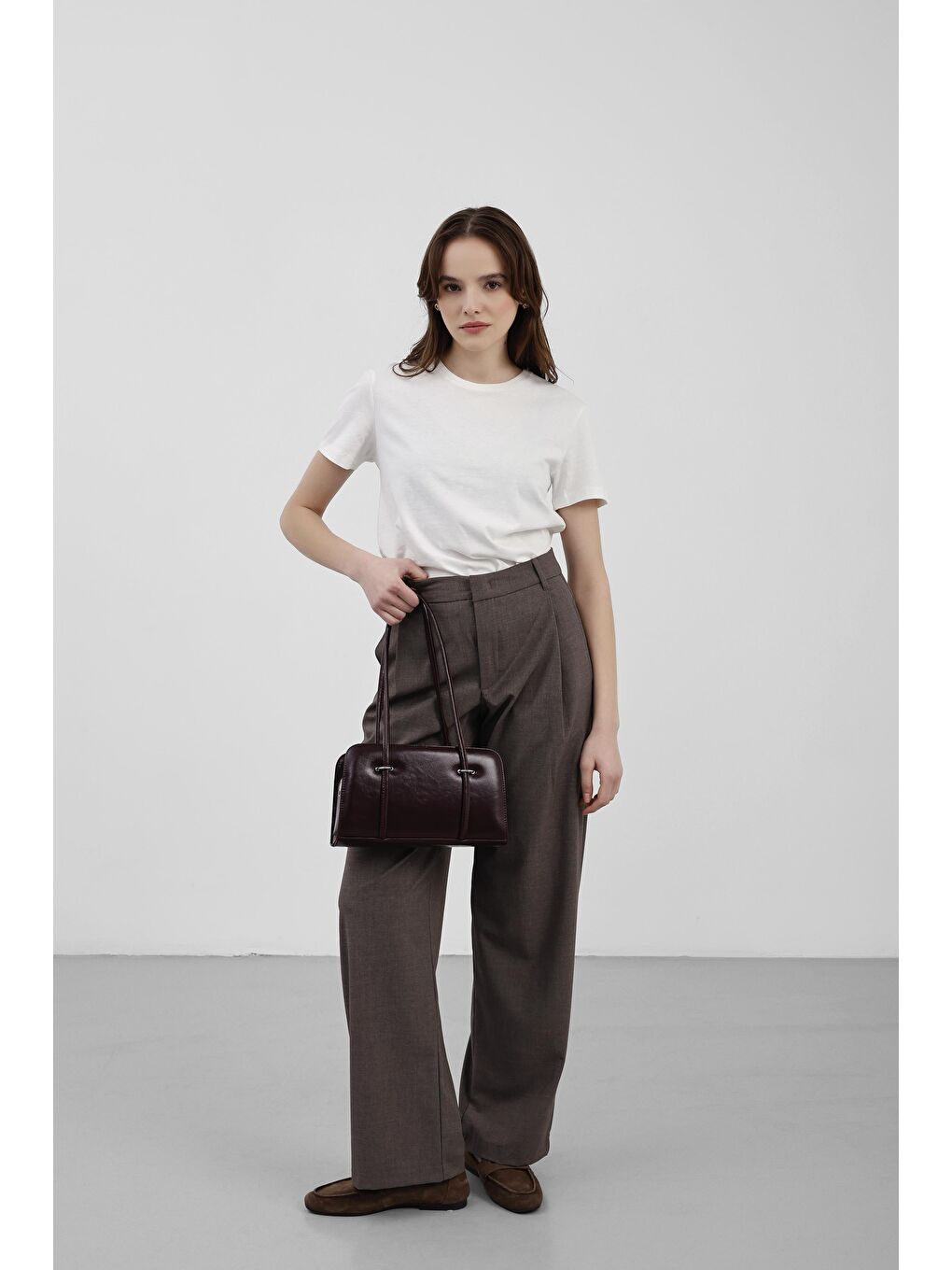 Hansal Metal Detaylı Baget Çanta Mürdüm-3