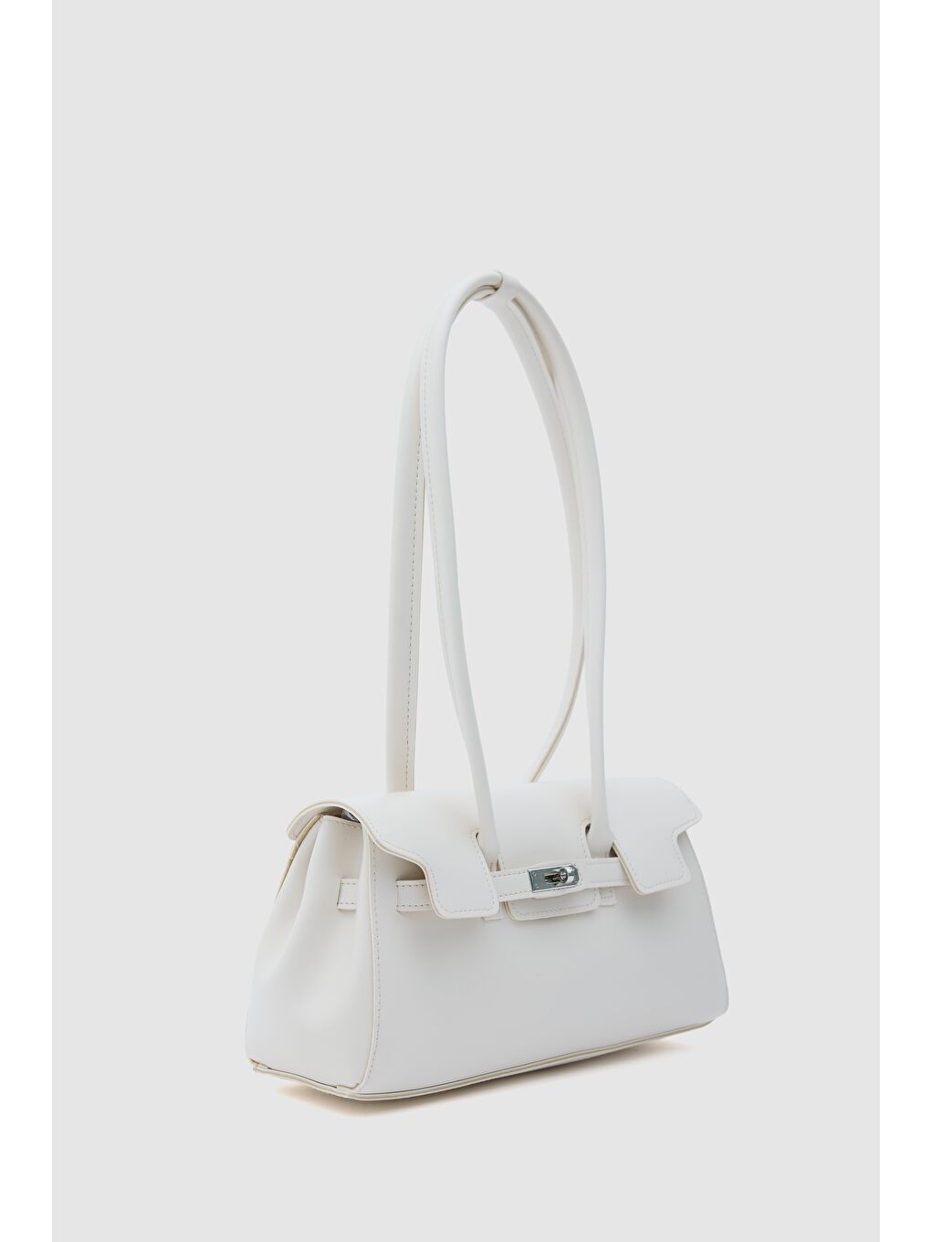 Ekru Giselle Kilitli Baget Çanta Krem-1