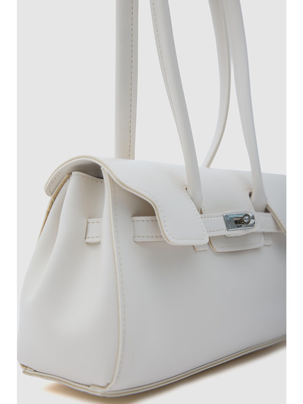 Ekru Giselle Kilitli Baget Çanta Krem-2