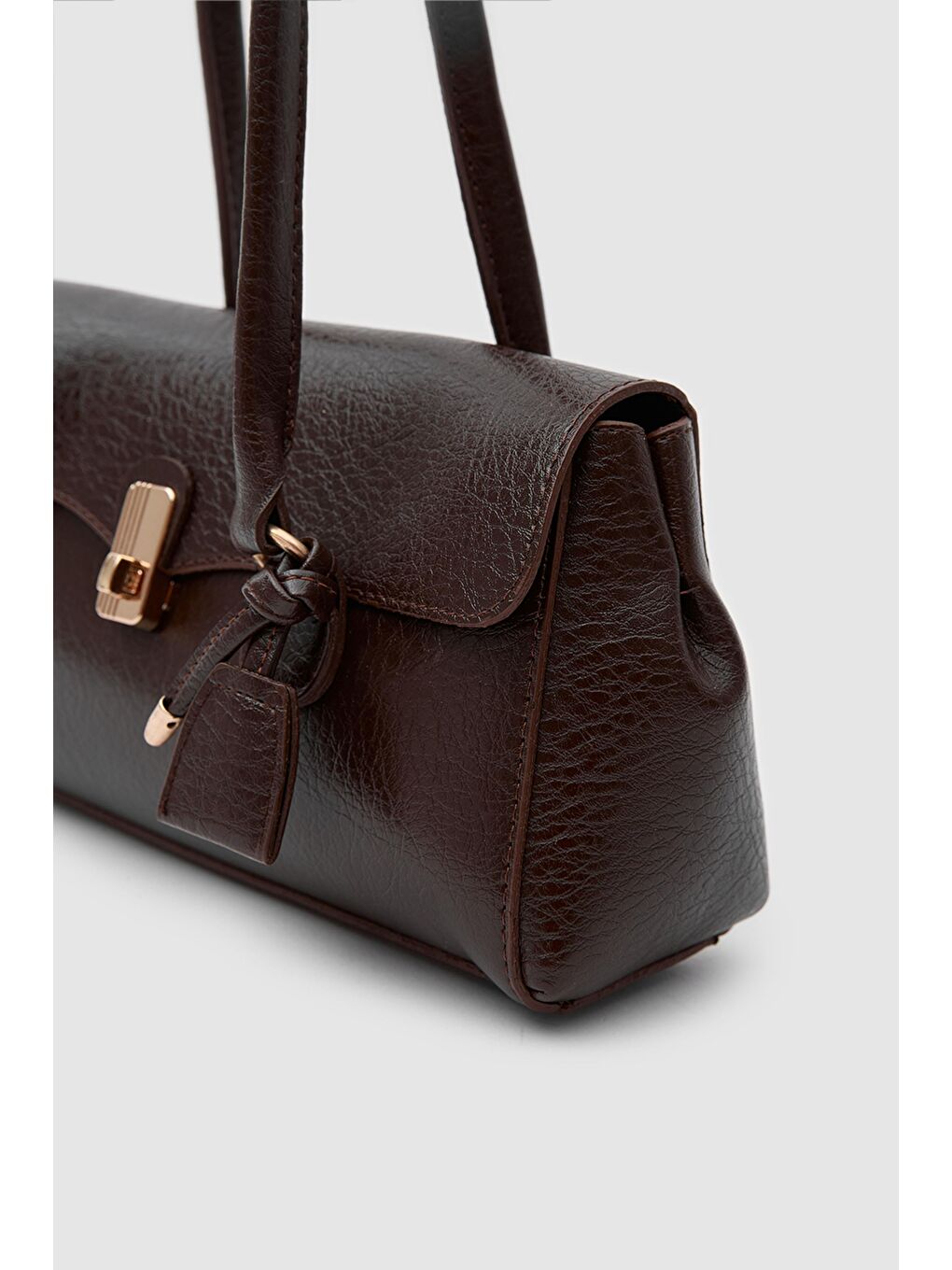 Kahverengi Lunera Vintage Baget Çanta Acı Kahve-2