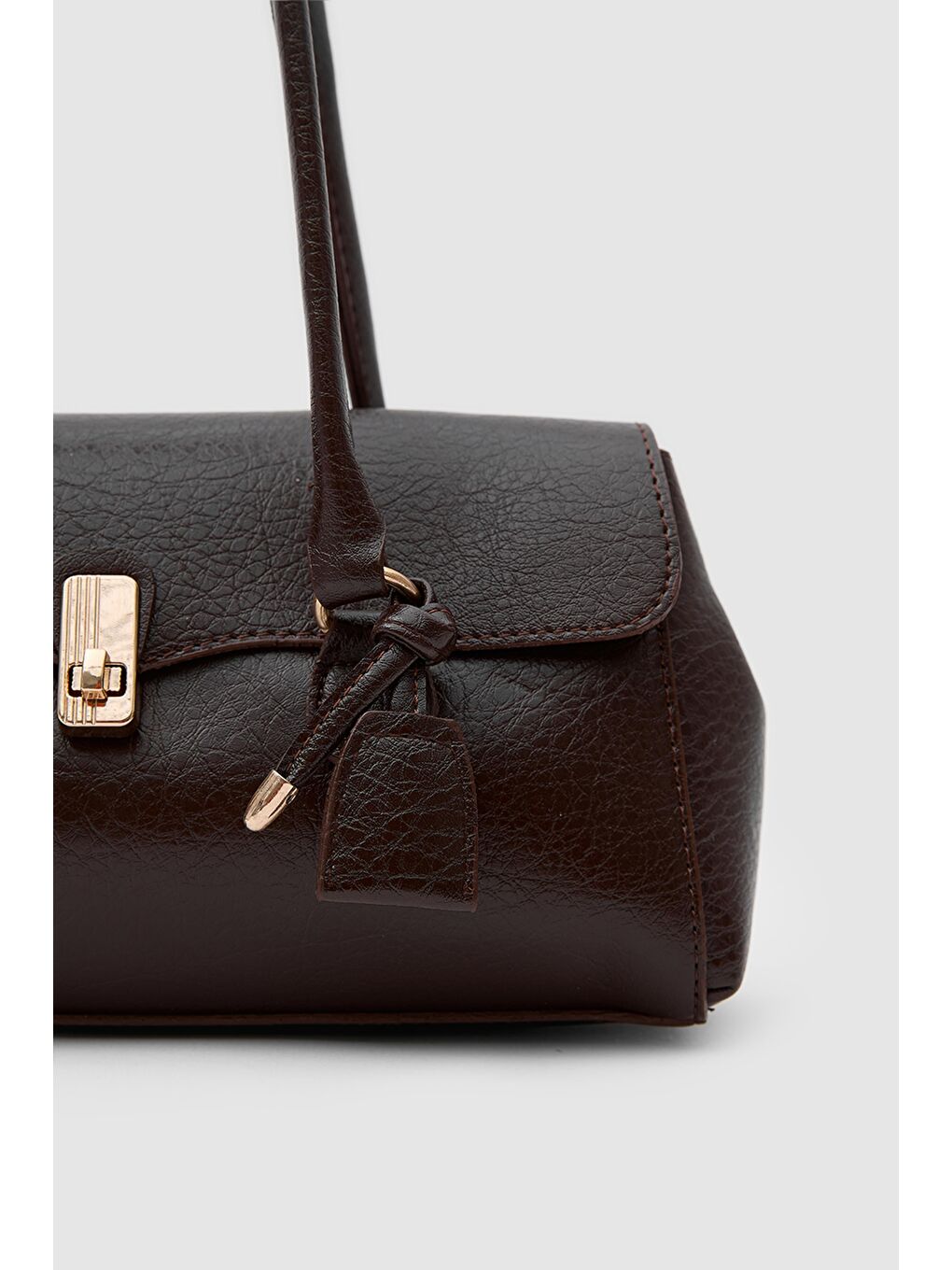 Kahverengi Lunera Vintage Baget Çanta Acı Kahve-3