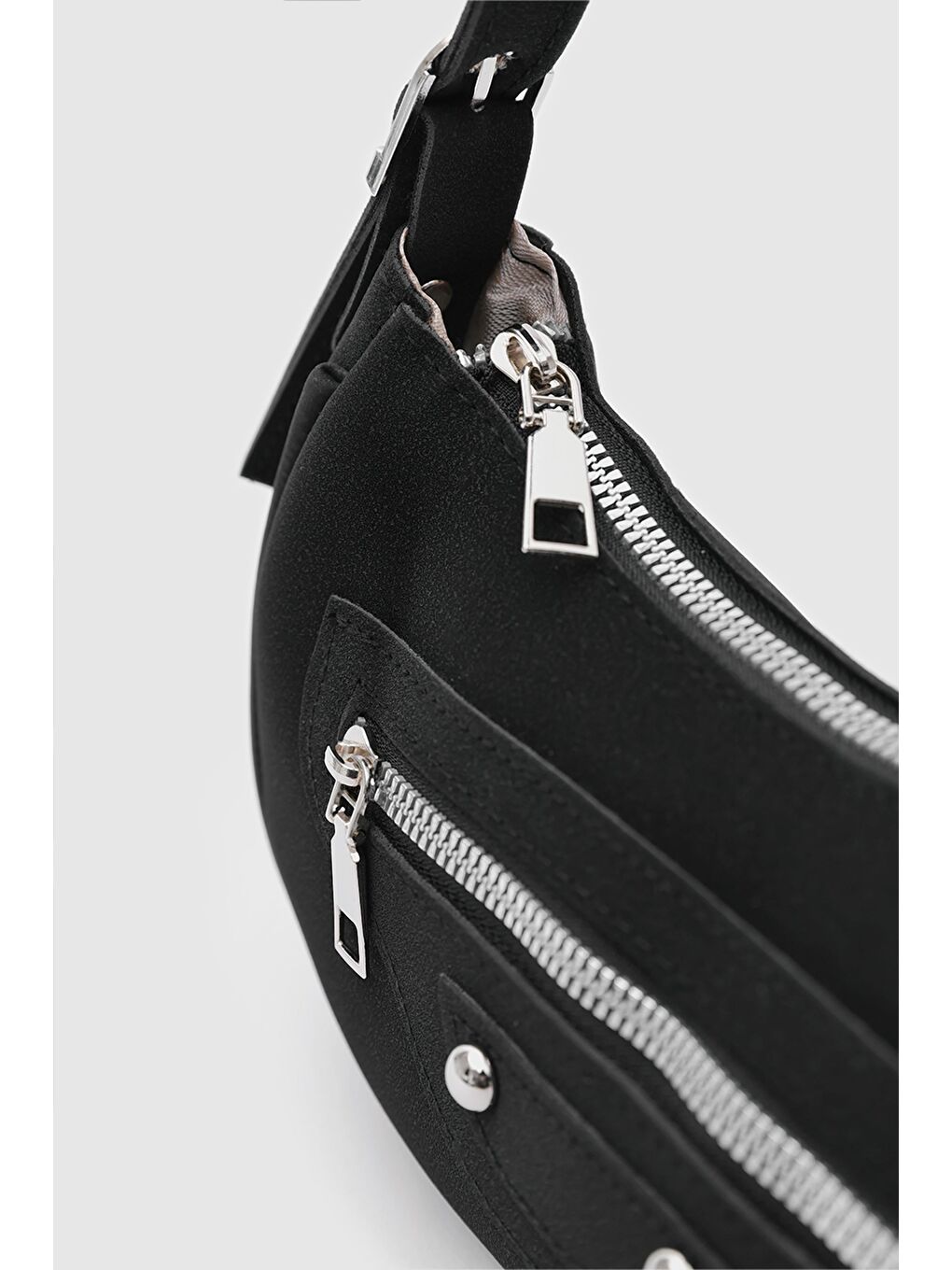 Sandy 90'S Retro Baget Çanta Siyah-4