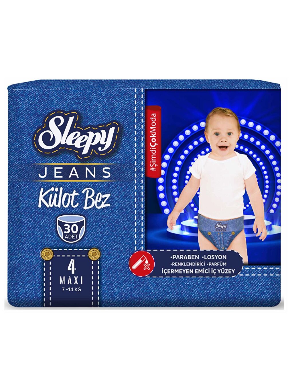 Süper 2'li Fırsat Paketi(Jeans Külot Bez 4 Numara 30 Adet + Mayo Külot Bez 4 Numara 20 Adet)-1