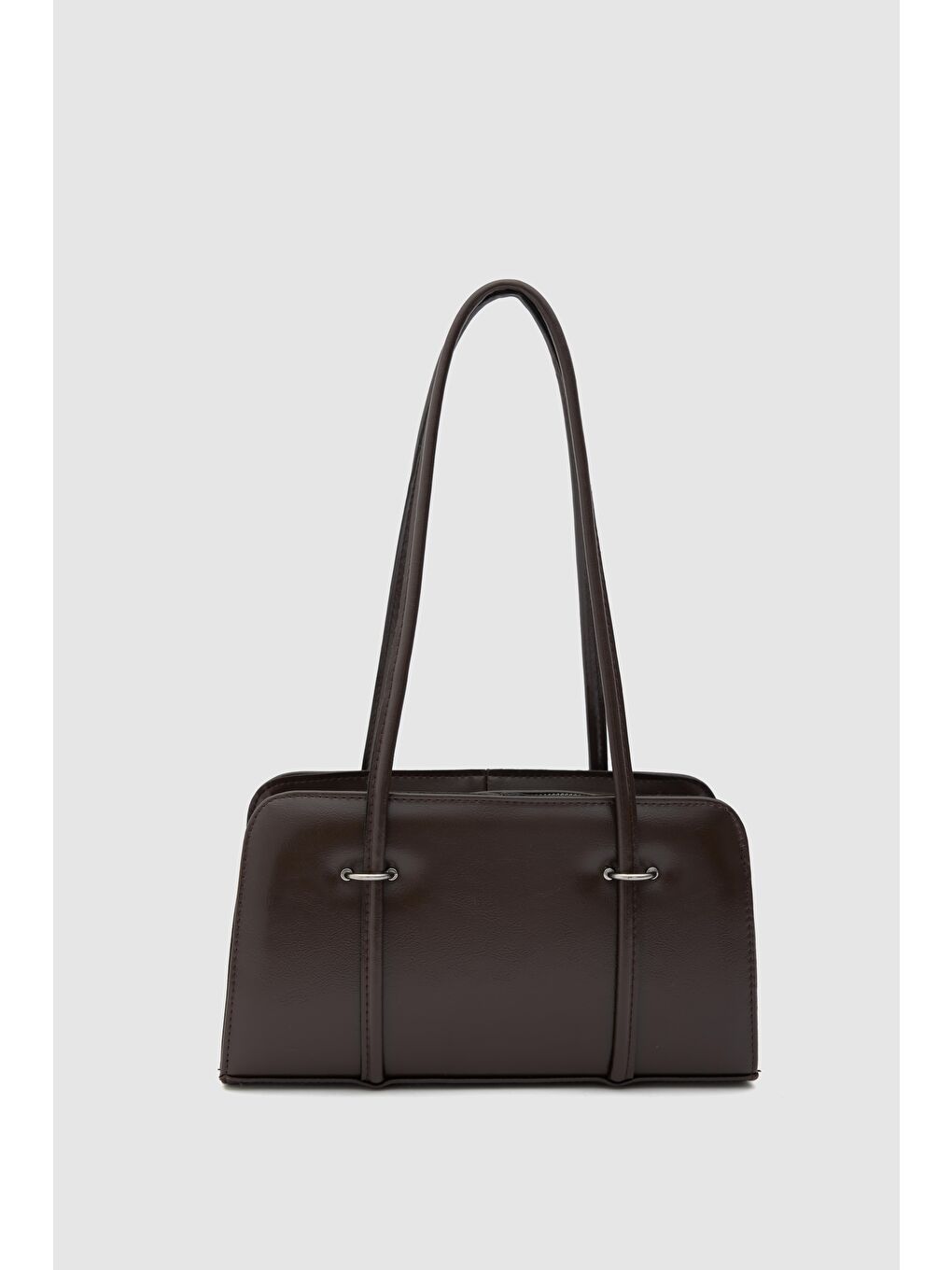 Kahverengi Hansal Metal Detaylı Baget Çanta Acı Kahve-1