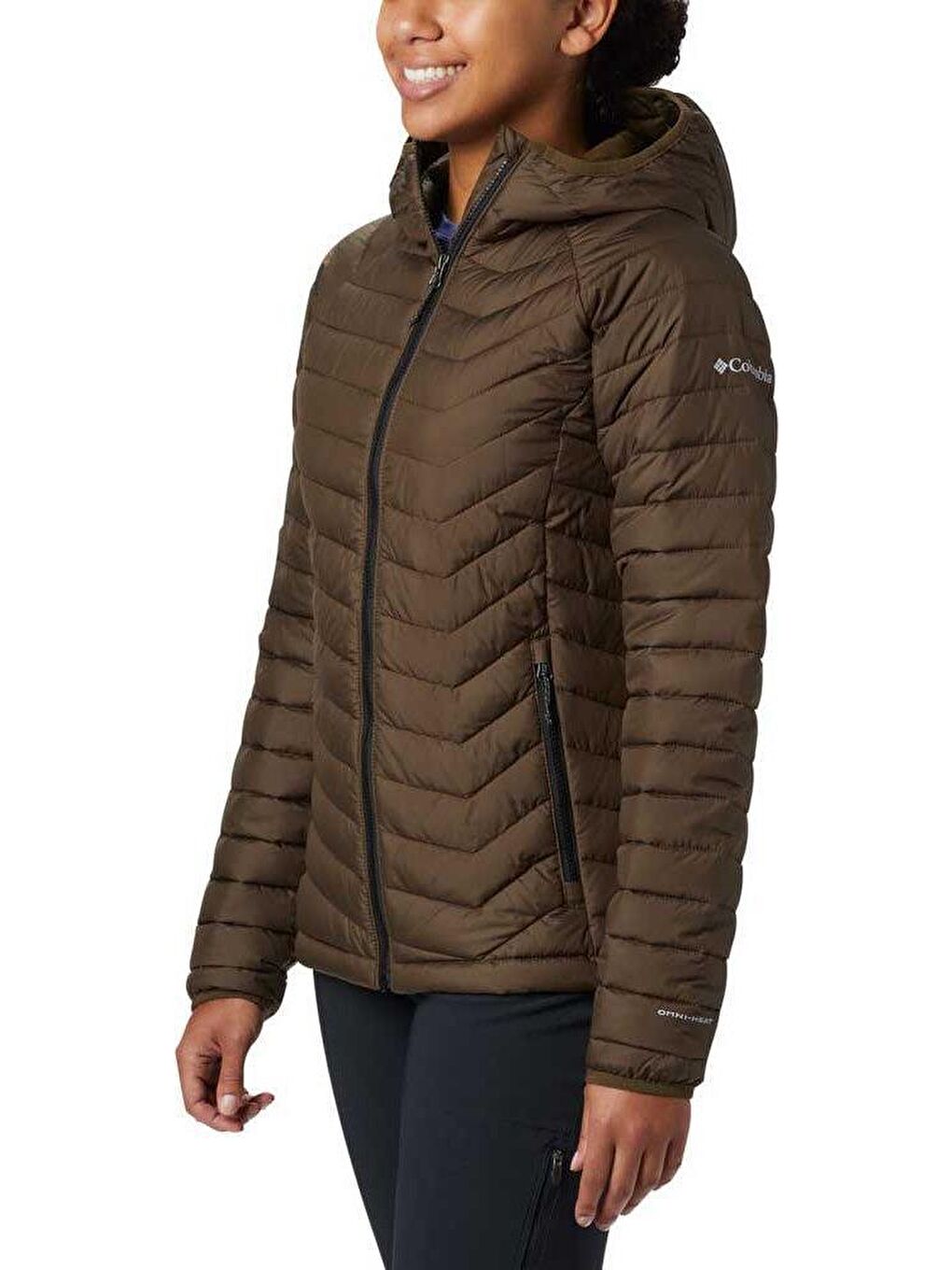 Columbia Yeşil WK1499-319 Powder Lite Hooded Jacket Kadın Şişme Mont