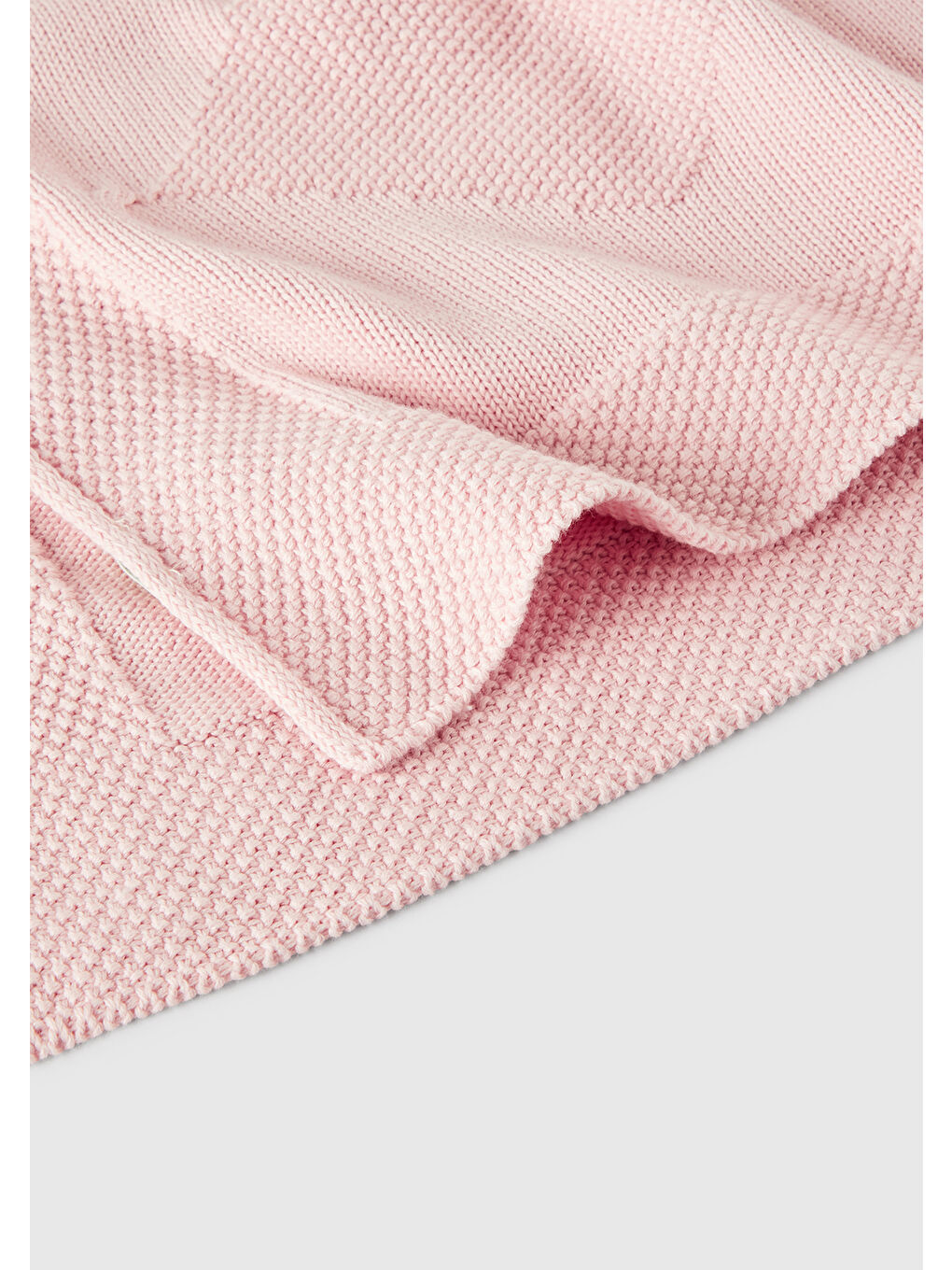 Pembe Bebek Baklava Desenli ve Tavşan Örgü Detaylı Battaniye-2