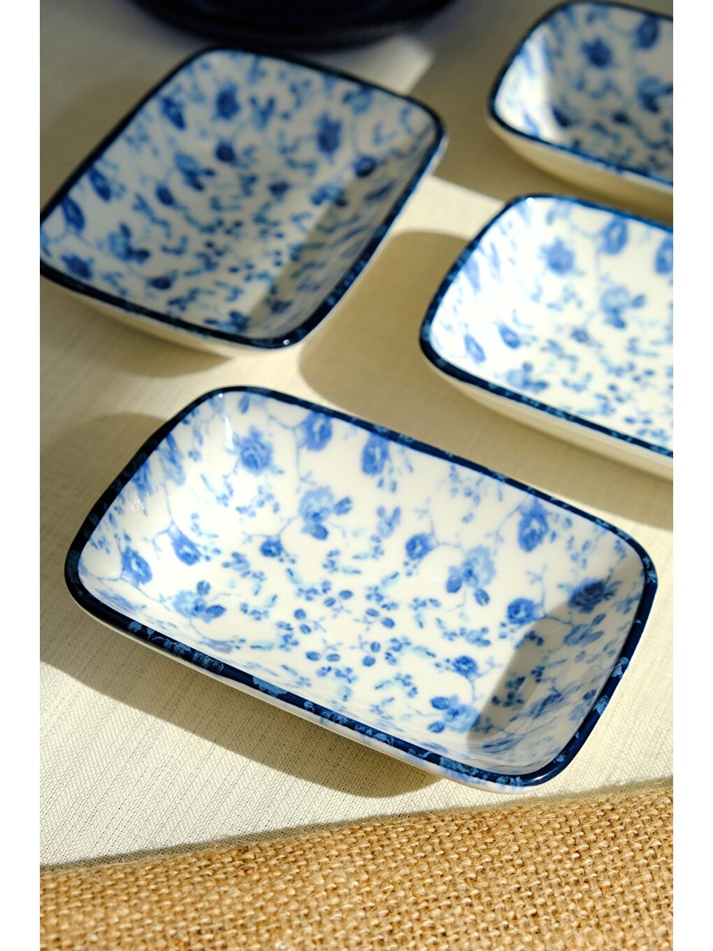 Beyaz Blue Heaven Kayık Tabak 4 lü 14x10x2cm