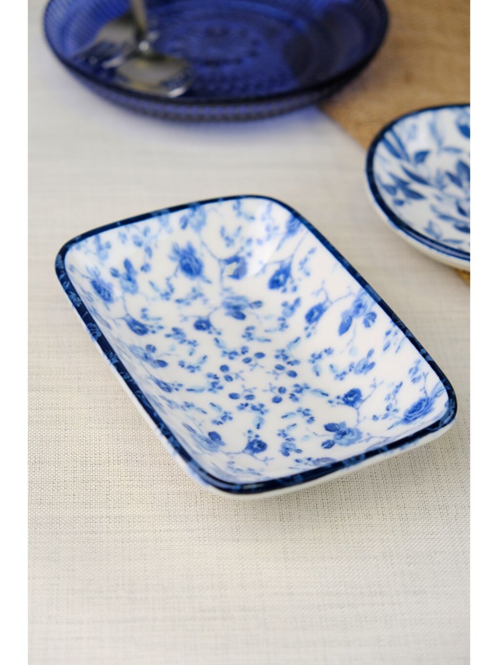 Beyaz Blue Heaven Kayık Tabak Tekli 14x10x2cm