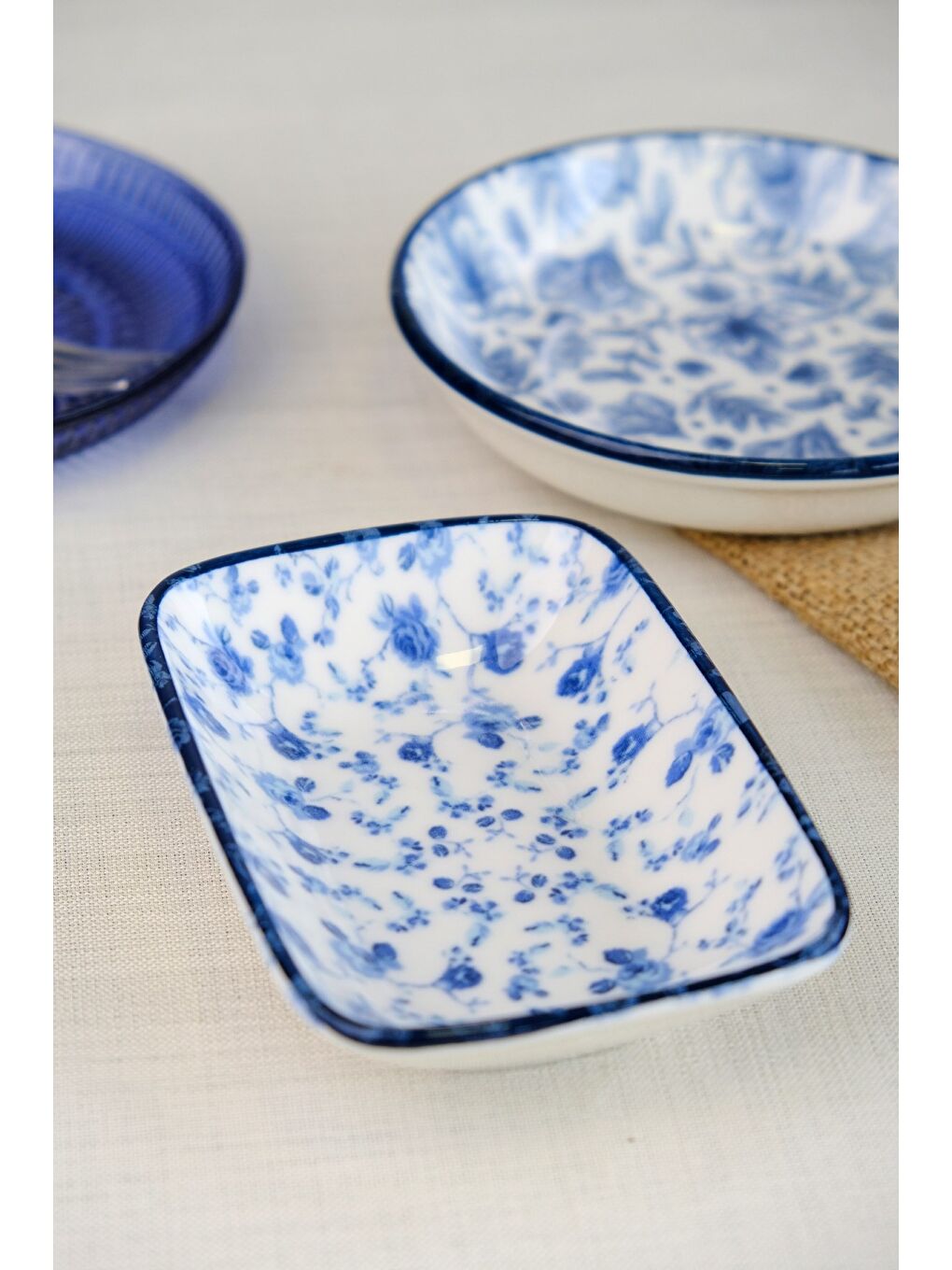 Beyaz Blue Heaven Kayık Tabak Tekli 14x10x2cm-2