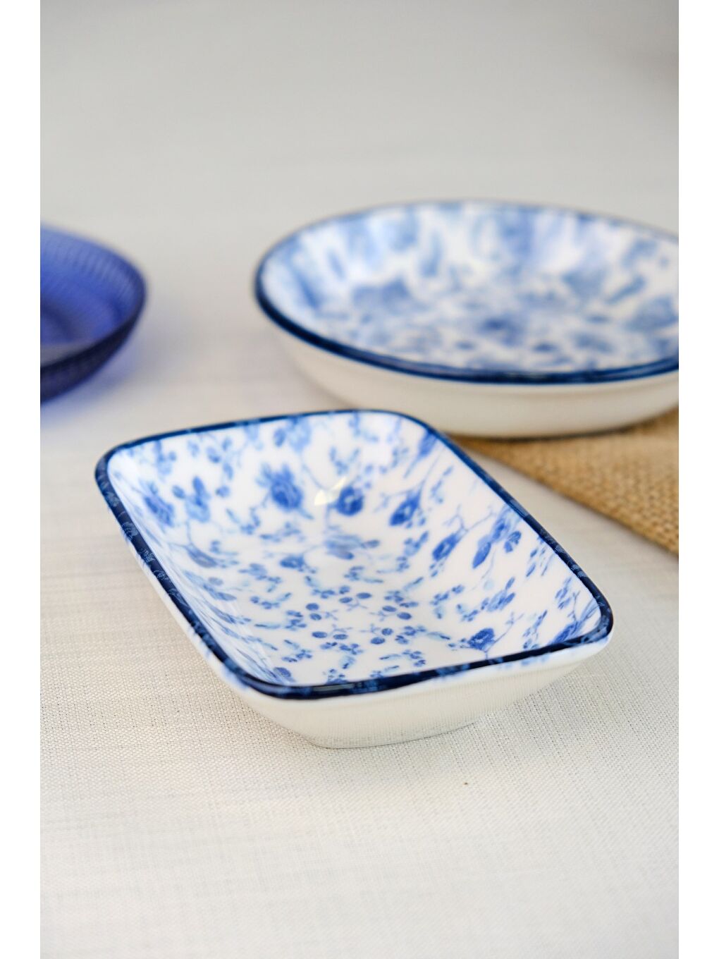 Beyaz Blue Heaven Kayık Tabak Tekli 14x10x2cm-3