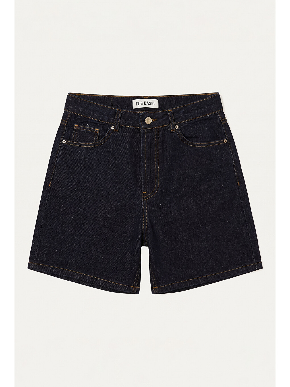 Kadın İndigo Selvedge Diana 7s6-50 Relax Mom Fit Denim Şort