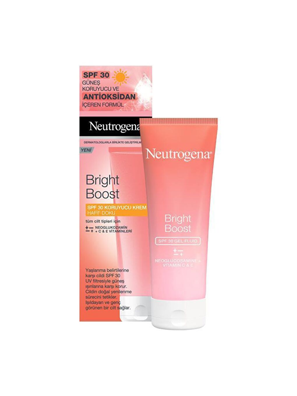 Neutrogena Renksiz Bright Boost SPF 30 Yüz Güneş Kremi İçeren Koruyucu Krem 50 ml - 1