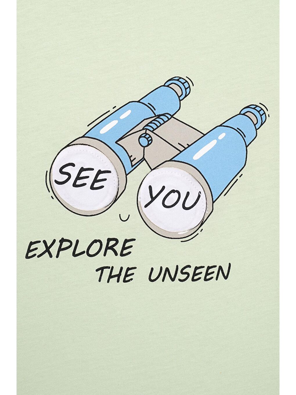 See You Baskılı Fıstık Yeşili Renk Erkek Çocuk Tshirt-1