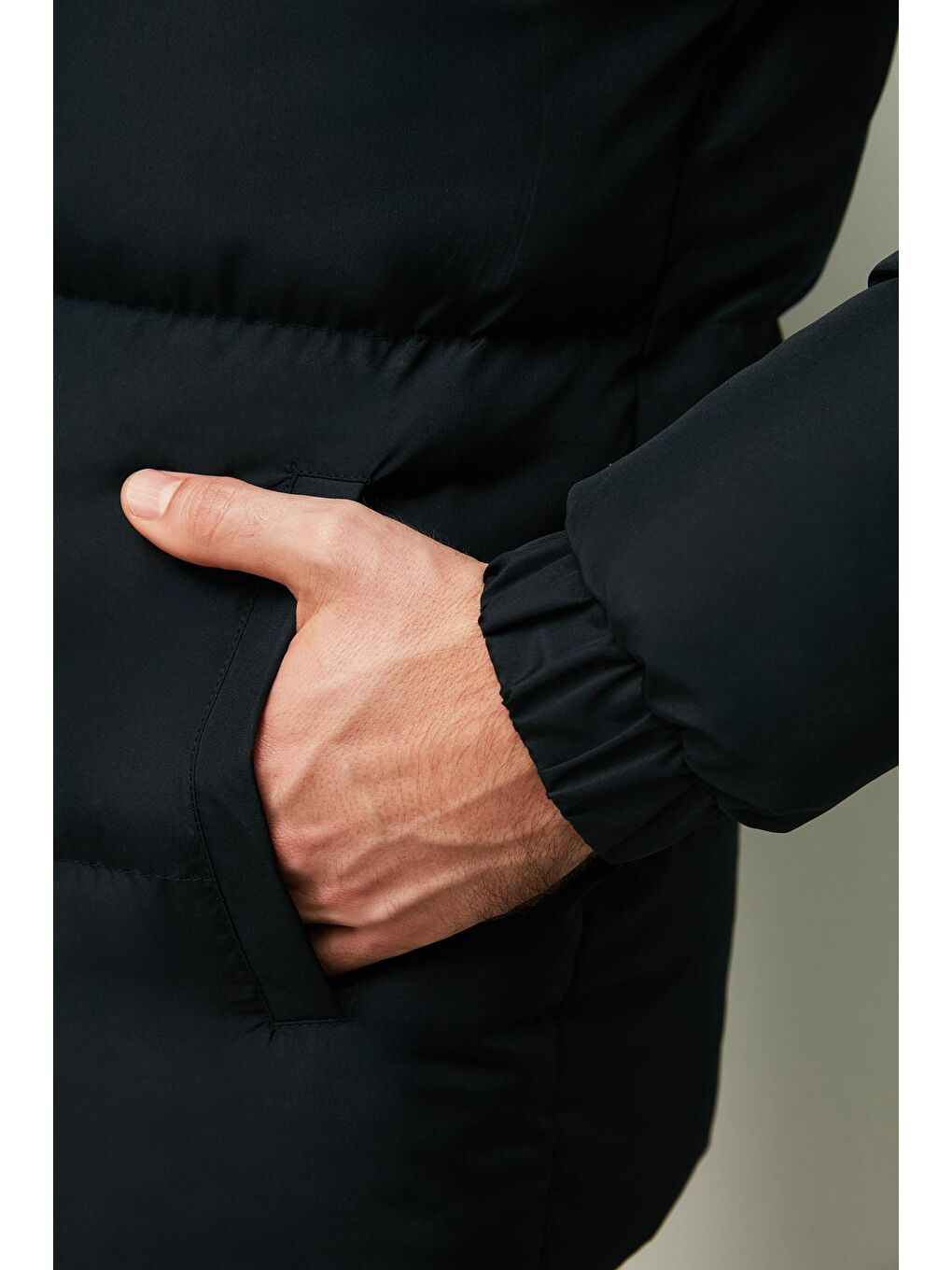 Lacivert Erkek Astarlı Kapüşonlu Kışlık Şişme Mont  DM-650-3