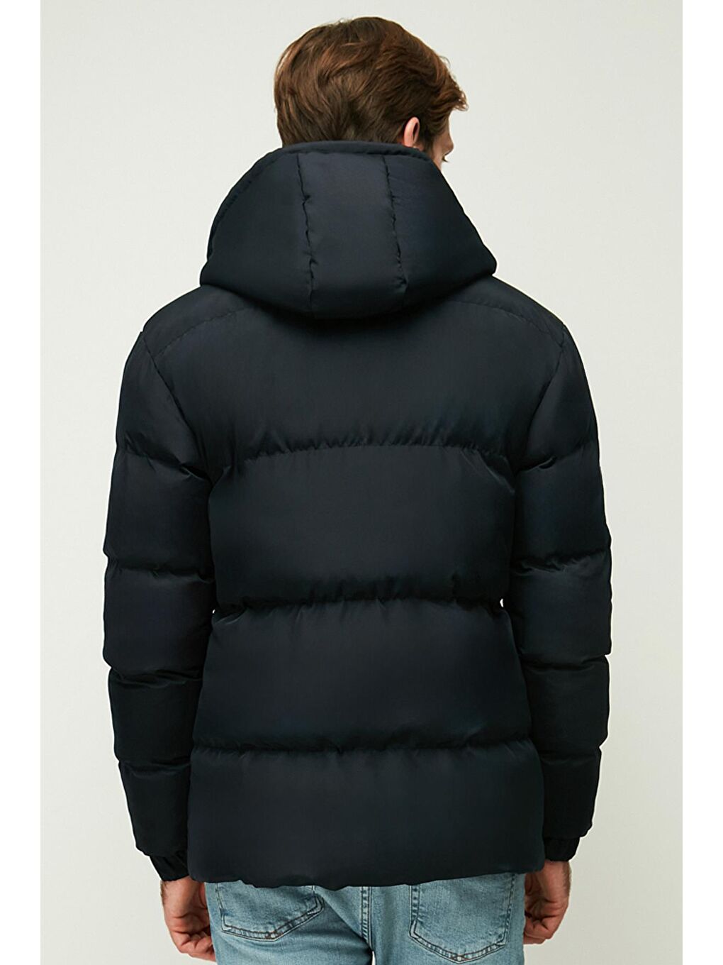Lacivert Erkek Astarlı Kapüşonlu Kışlık Şişme Mont  DM-650-6