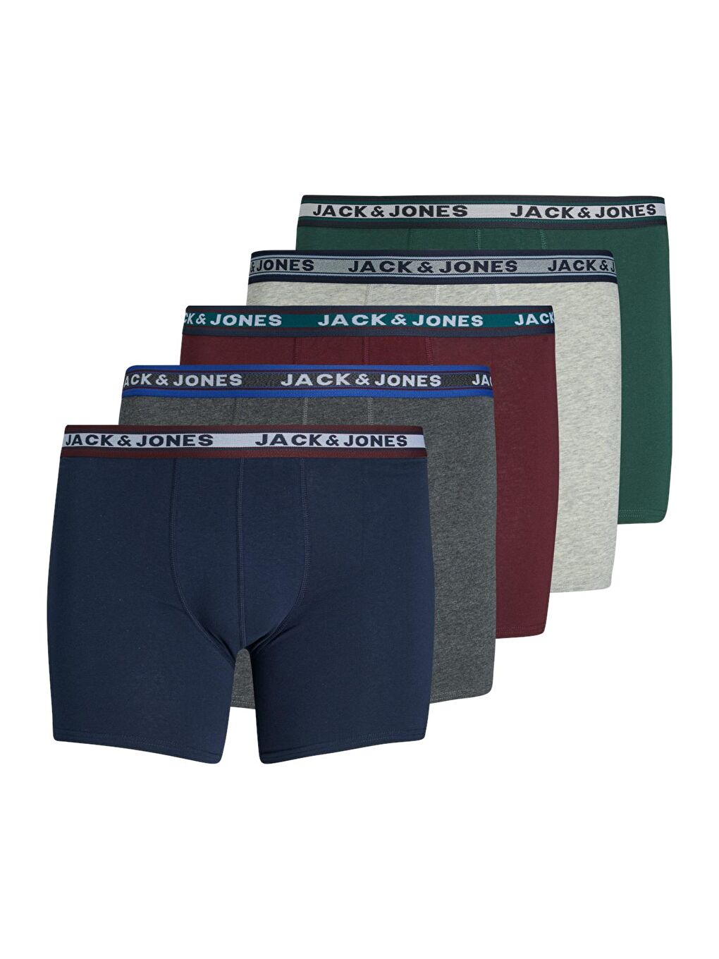 Jack & Jones Gri Jacr Streç Pamuklu Büyük Beden 5 Pack Erkek Boxer 12211701