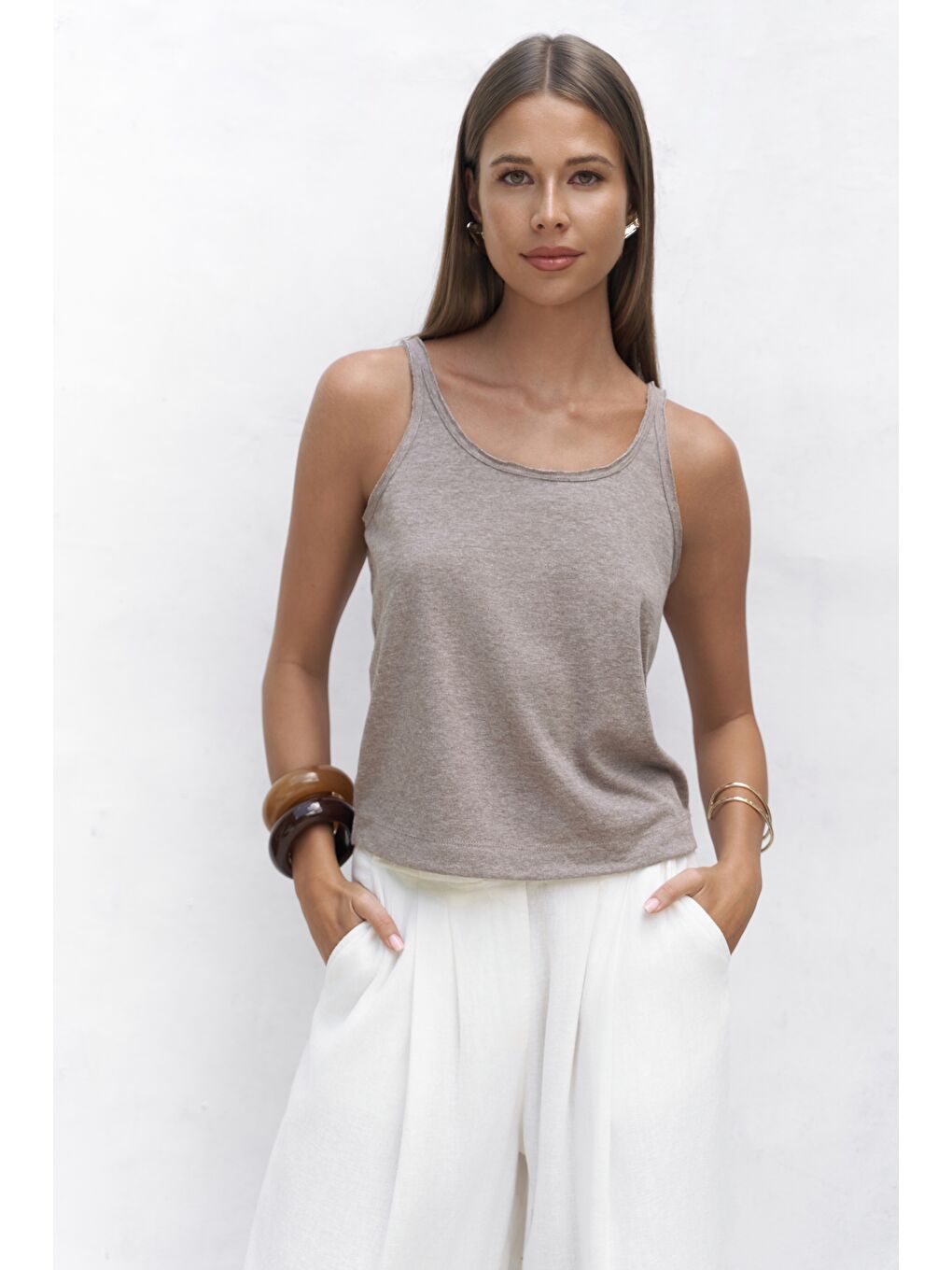 Bej Salnor Basic Vizon Crop-1