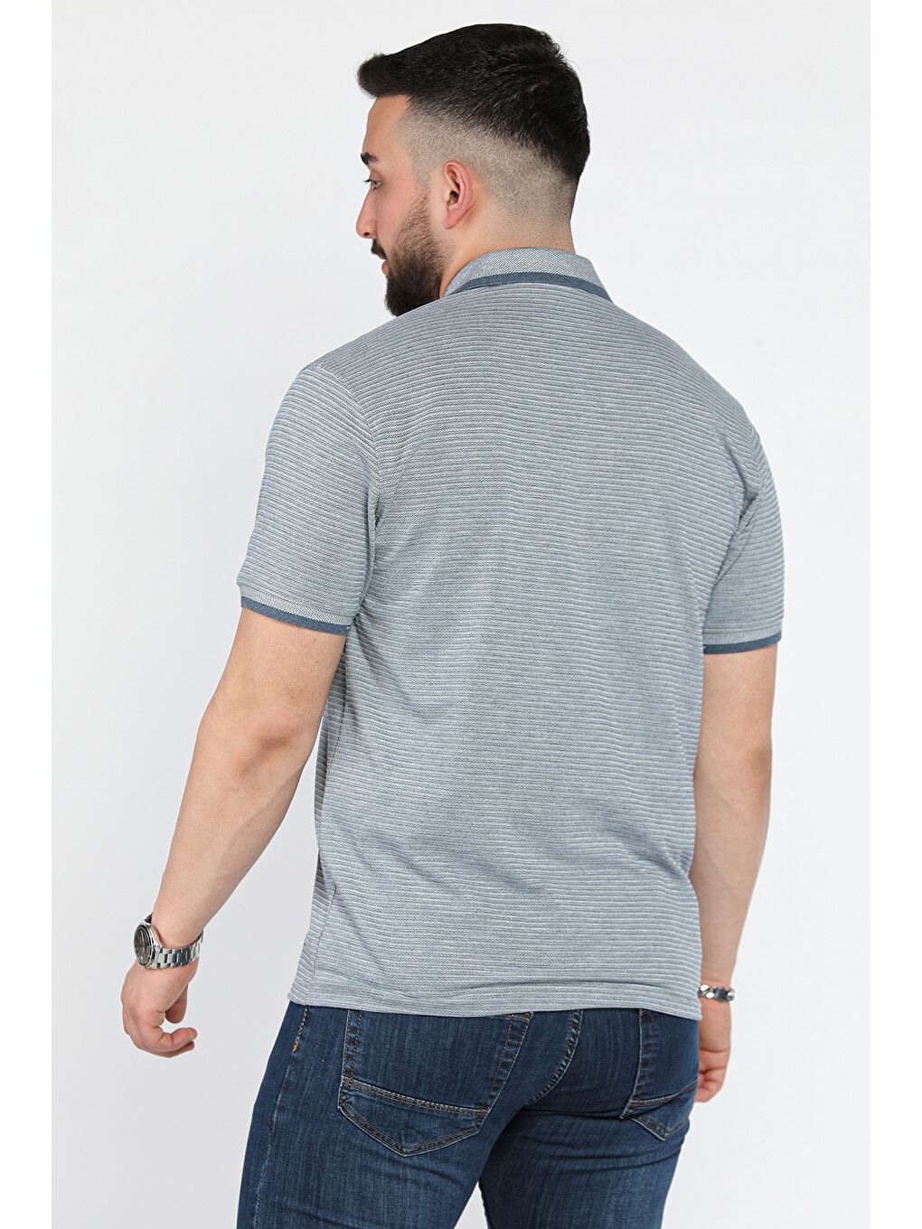 İndigo Erkek Polo Yaka Yarım Düğmeli Cepli Tişört-2