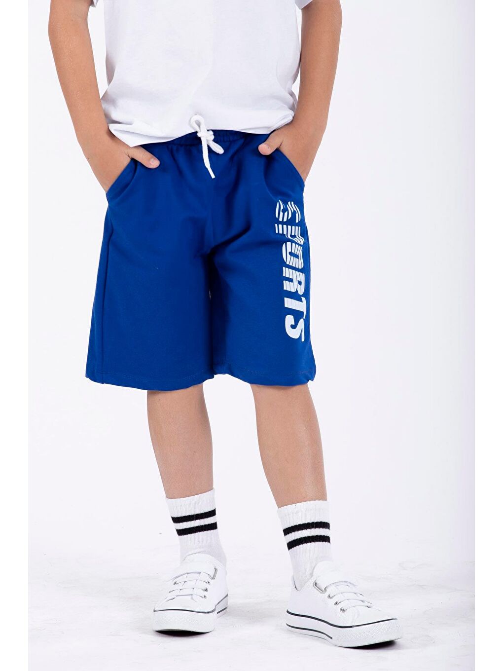 Mavi Sports Baskılı Saks Renk Erkek Çocuk Kapri-1