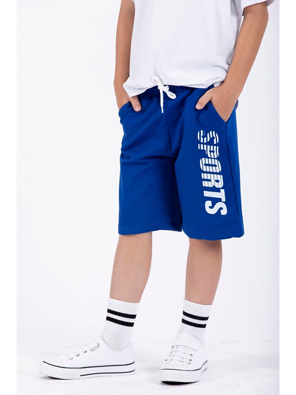 Mavi Sports Baskılı Saks Renk Erkek Çocuk Kapri-2