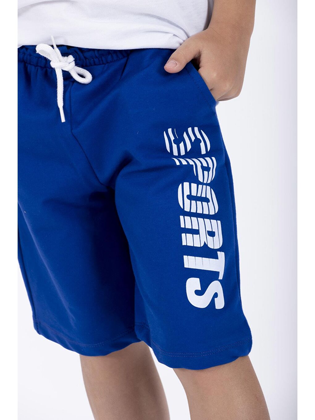 Mavi Sports Baskılı Saks Renk Erkek Çocuk Kapri-4