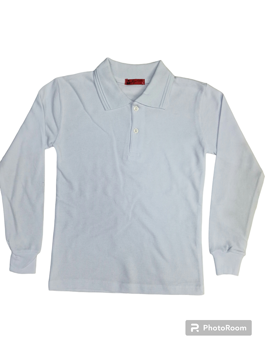 Beyaz Kids Polo Yaka Basic Uzun Kollu Erkek Çocuk Sweatshırt-4