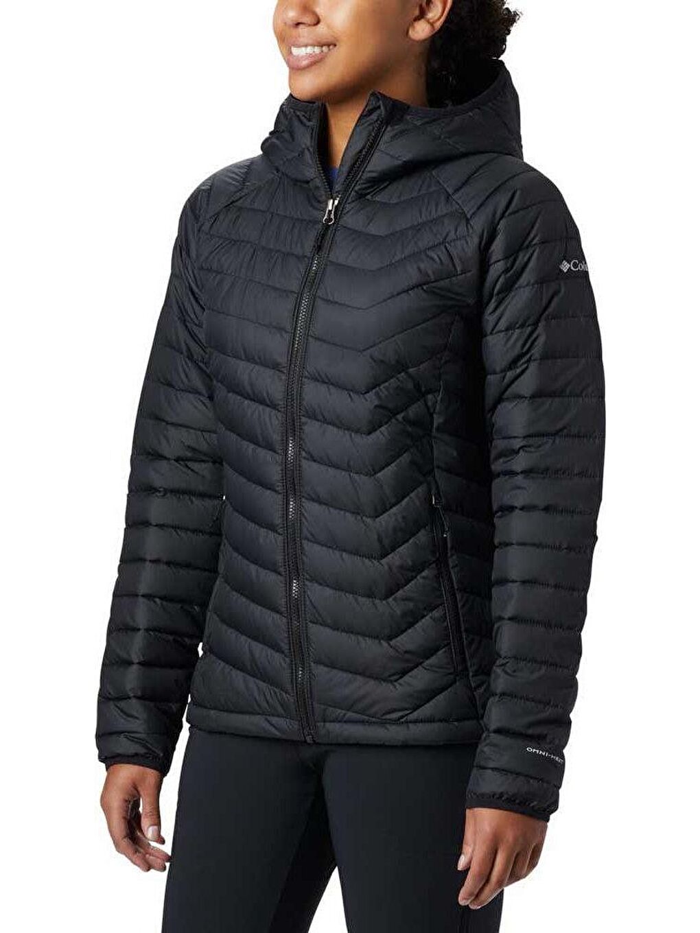 Columbia Siyah WK1499-011 Powder Lite Hooded Jacket Kadın Şişme Mont