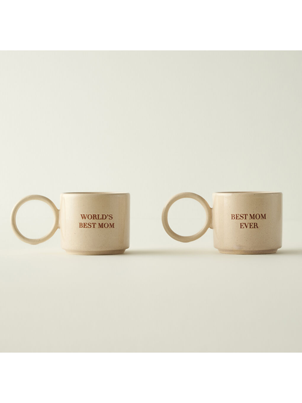 Best Mom Ever Seramik 2'li Fincan Seti Bej (270 cc)