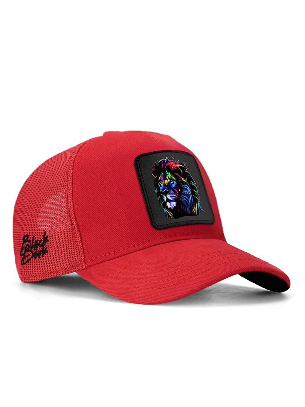 BlackBörk V1 Trucker Kids Aslan - 7 Kod Logolu Unisex Kırmızı Çocuk Şapka (CAP)